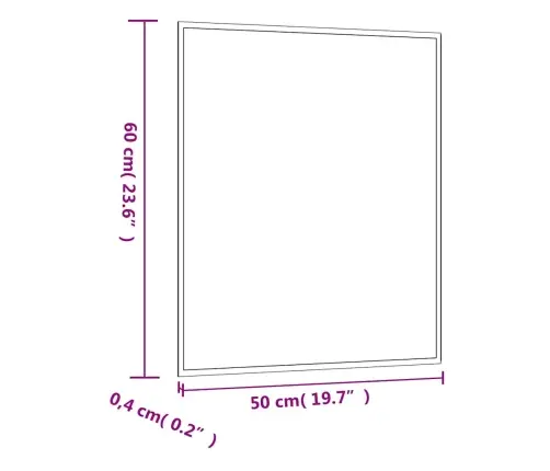 Sieninis Veidrodis, 50X60cm Stiklas, Stačiakampis