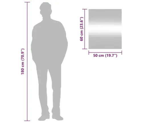 Sieninis Veidrodis, 50X60cm Stiklas, Stačiakampis