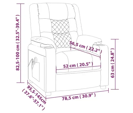 Elektrisks Atpūtas Krēsls, Atgāžams, Melna Mākslīgā Āda Vidaxl