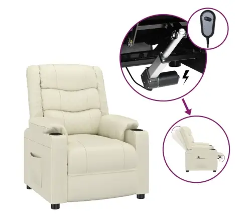 Elektriline Tugitool, Kreemjas, Kunstnahk