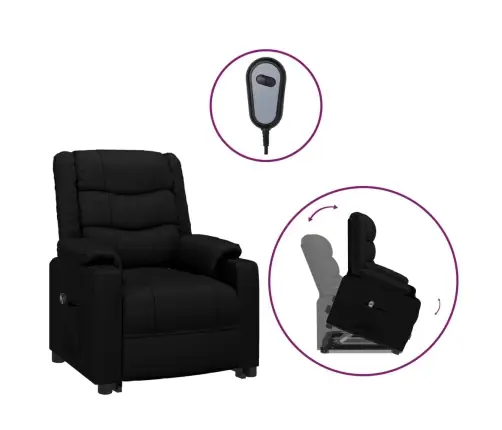 Püsti Tõusmist Toetav Tool, Must, Kunstnahk