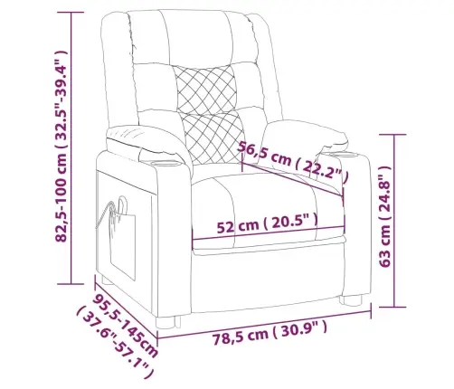 Atsistojantis Krėslas, Rudos Spalvos, Dirbtinė Oda