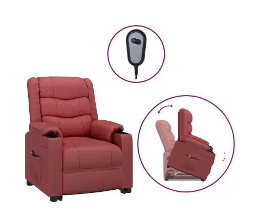 Atsistojantis Krėslas, Raudonojo Vyno Spalvos, Dirbtinė Oda