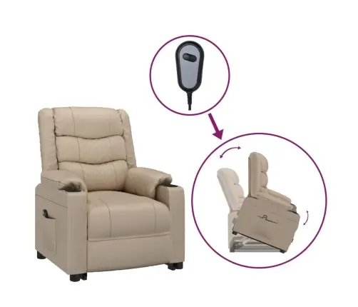 Atsistojantis Krėslas, Kapučino Spalvos, Dirbtinė Oda