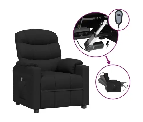 Elektrisks Atpūtas Krēsls, Atgāžams, Melns Audums Vidaxl