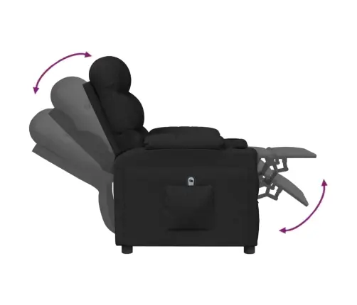 Elektrisks Atpūtas Krēsls, Atgāžams, Melns Audums Vidaxl