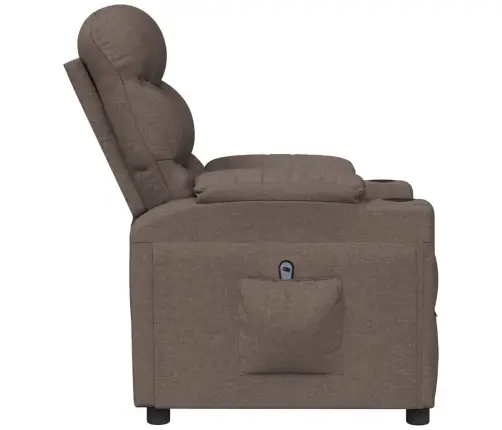 Elektrinis Atlošiamas Krėslas, Taupe Spalvos, Audinys