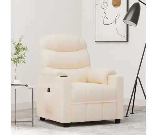 Elektrinis Atlošiamas Krėslas, Kreminės Spalvos, Audinys