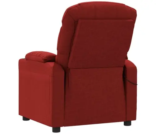 Elektrisks Masāžas Krēsls, Vīnsarkans Audums Vidaxl