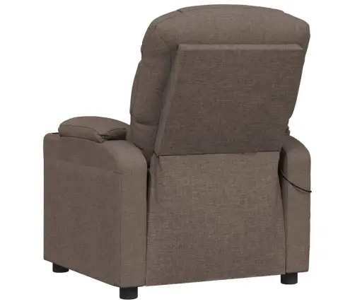 Elektrisks Masāžas Krēsls, Pelēkbrūns Audums Vidaxl