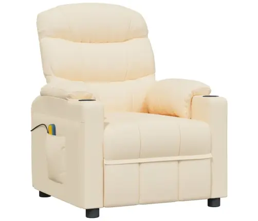 Elektrinis Masažinis Krėslas, Kreminės Spalvos, Audinys