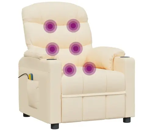 Elektrinis Masažinis Krėslas, Kreminės Spalvos, Audinys