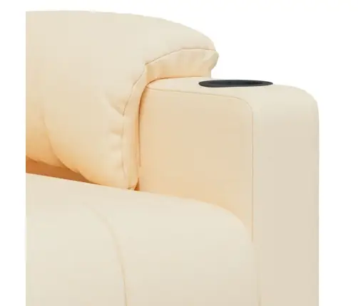 Elektrinis Masažinis Krėslas, Kreminės Spalvos, Audinys