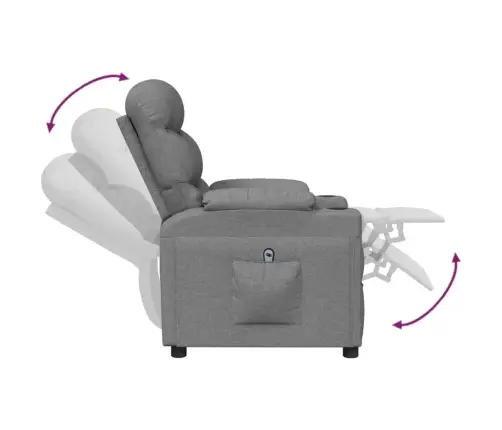 Atpūtas Krēsls, Paceļams, Gaiši Pelēks Audums Vidaxl