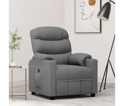 Atpūtas Krēsls, Paceļams, Gaiši Pelēks Audums Vidaxl
