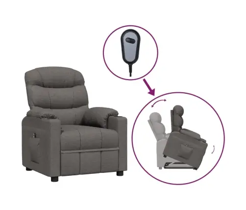 Püsti Tõusmist Toetav Tugitool, Tumehall, Kangas