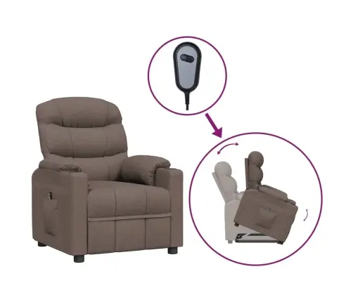 Atpūtas Krēsls, Paceļams, Pelēkbrūns Audums Vidaxl