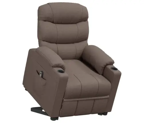 Atpūtas Krēsls, Paceļams, Pelēkbrūns Audums Vidaxl