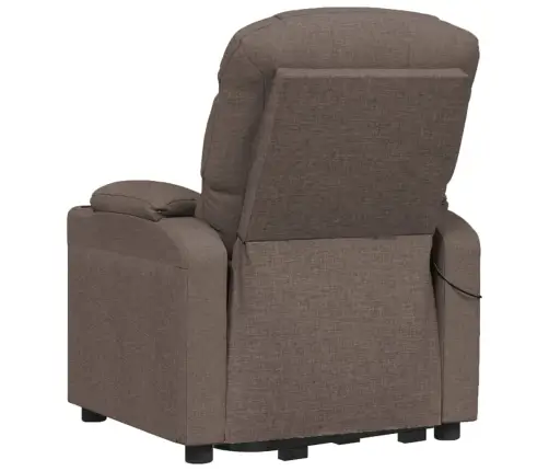 Masāžas Krēsls, Paceļams, Pelēkbrūns Audums Vidaxl