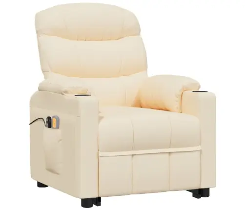 Masāžas Krēsls, Paceļams, Krēmkrāsas Audums Vidaxl