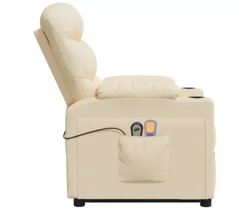 Masāžas Krēsls, Paceļams, Krēmkrāsas Audums Vidaxl