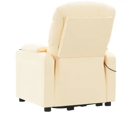Masāžas Krēsls, Paceļams, Krēmkrāsas Audums Vidaxl