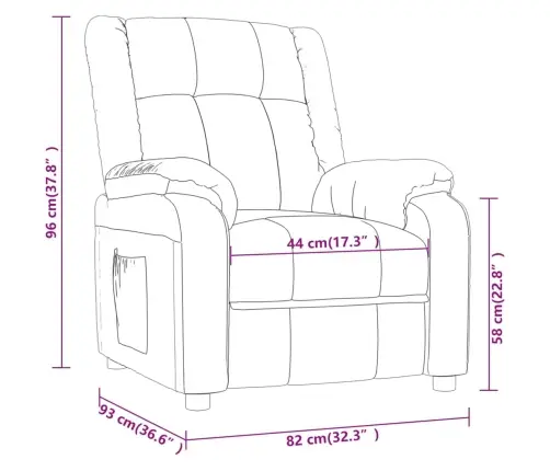 Elektrisks Atpūtas Krēsls, Atgāžams, Brūns Audums Vidaxl