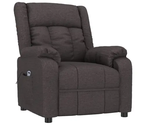 Elektrisks Atpūtas Krēsls, Atgāžams, Tumši Brūns Audums Vidaxl