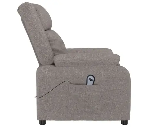 Elektrisks Atpūtas Krēsls, Atgāžams, Pelēkbrūns Audums Vidaxl