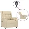 Elektrisks Atpūtas Krēsls, Atgāžams, Krēmkrāsas Audums Vidaxl