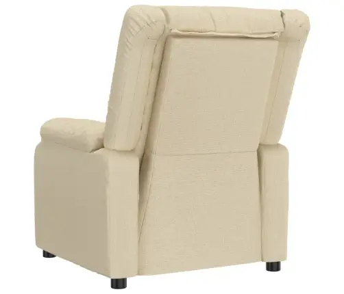 Elektrisks Atpūtas Krēsls, Atgāžams, Krēmkrāsas Audums Vidaxl