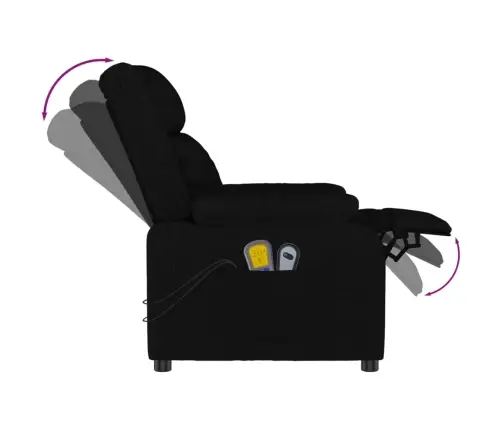 Elektrisks Masāžas Krēsls, Melns Audums Vidaxl