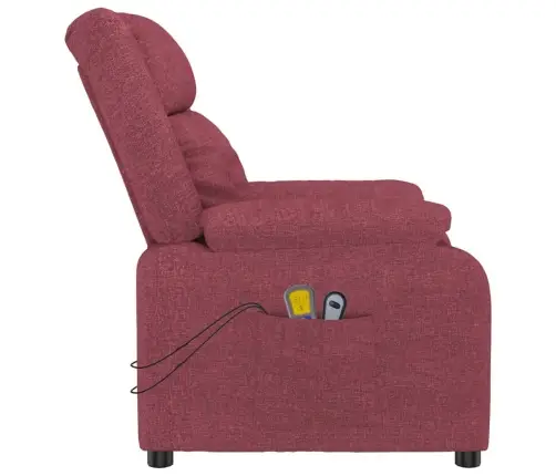 Elektrisks Masāžas Krēsls, Vīnsarkans Audums Vidaxl
