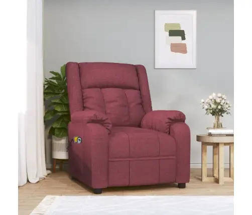 Elektrisks Masāžas Krēsls, Vīnsarkans Audums Vidaxl