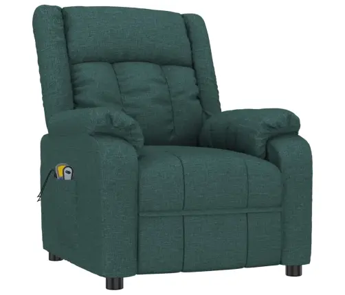 Elektrisks Masāžas Krēsls, Tumši Zaļš Audums Vidaxl