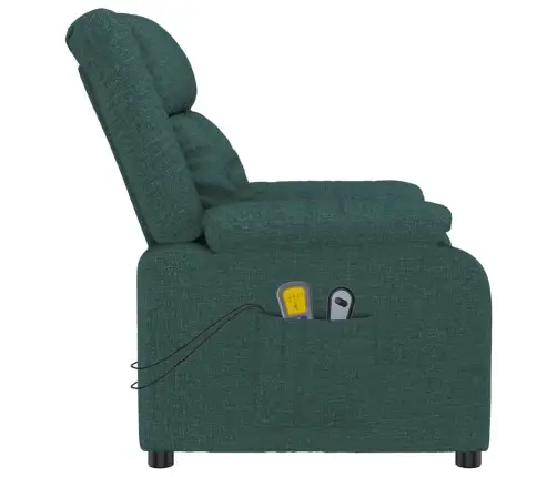 Elektrisks Masāžas Krēsls, Tumši Zaļš Audums Vidaxl