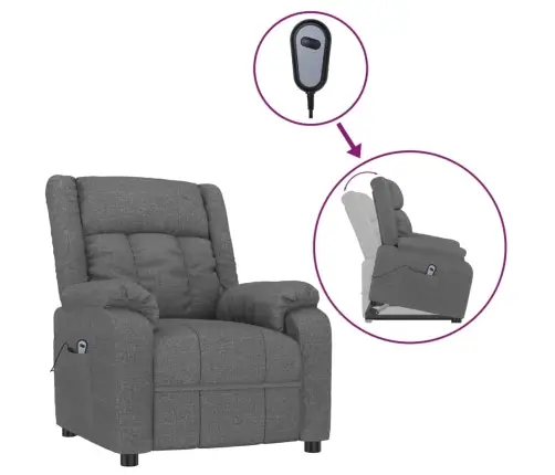 Atpūtas Krēsls, Paceļams, Tumši Pelēks Audums Vidaxl