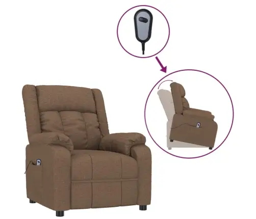 Atpūtas Krēsls, Paceļams, Brūns Audums Vidaxl