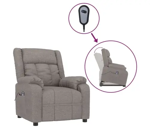 Püsti Tõusmist Toetav Tugitool, Pruunikashall, Kangas