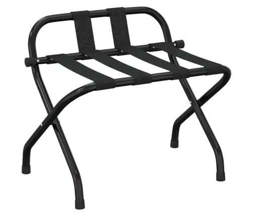 Bagāžas Statīvs Ar Atzveltni, Melns, 56X39X52 Cm  Vidaxl