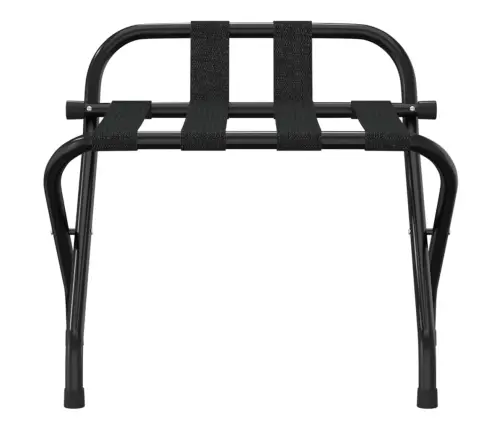 Bagāžas Statīvs Ar Atzveltni, Melns, 56X39X52 Cm  Vidaxl