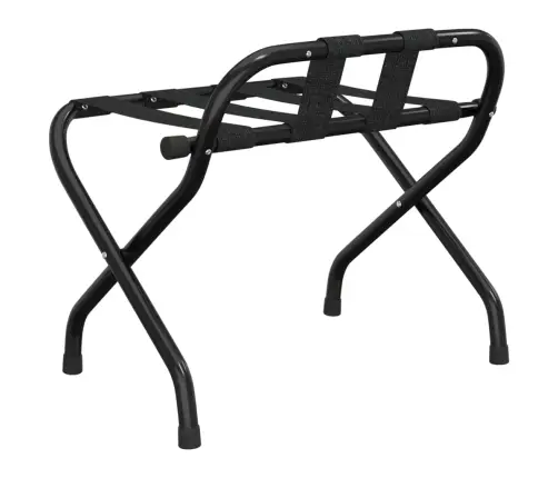 Bagāžas Statīvs Ar Atzveltni, Melns, 56X39X52 Cm  Vidaxl