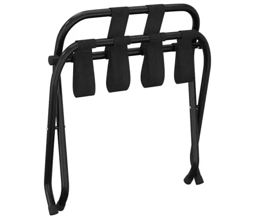 Bagāžas Statīvs Ar Atzveltni, Melns, 56X39X52 Cm  Vidaxl