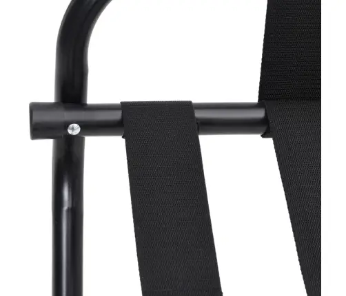 Bagāžas Statīvs Ar Atzveltni, Melns, 56X39X52 Cm  Vidaxl