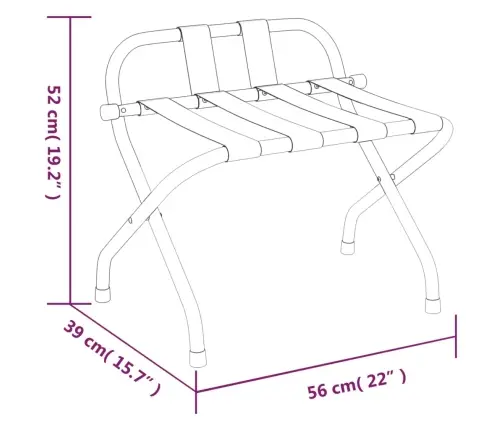 Bagāžas Statīvs Ar Atzveltni, Melns, 56X39X52 Cm  Vidaxl