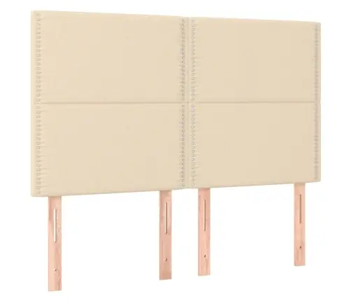 Lova Su Spyruoklėmis Ir Čiužiniu, Kreminė, 140X190 cm Audinys