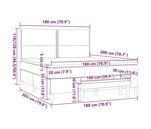 Kontinentaalvoodi Madratsiga, Pruunikashall, 180X200 cm Kangas