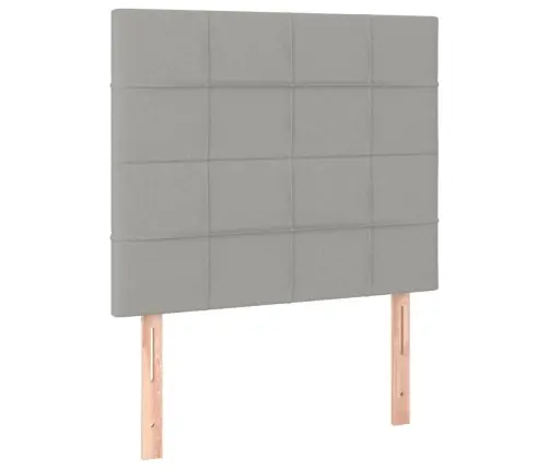 Atsperu Gulta Ar Matraci, Gaiši Pelēka Audums, 120X200Cm Vidaxl