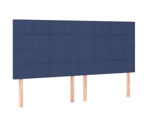 Atsperu Gultas Rāmis Ar Matraci, Zils Audums, 200X200 Cm Vidaxl
