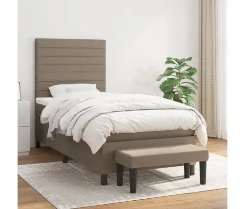 Lova Su Spyruoklėmis Ir Čiužiniu, Taupe, 80X200 cm Audinys Lova Su Spyruoklėmis Ir Čiužiniu, Taupe, 80X200 cm Audinys